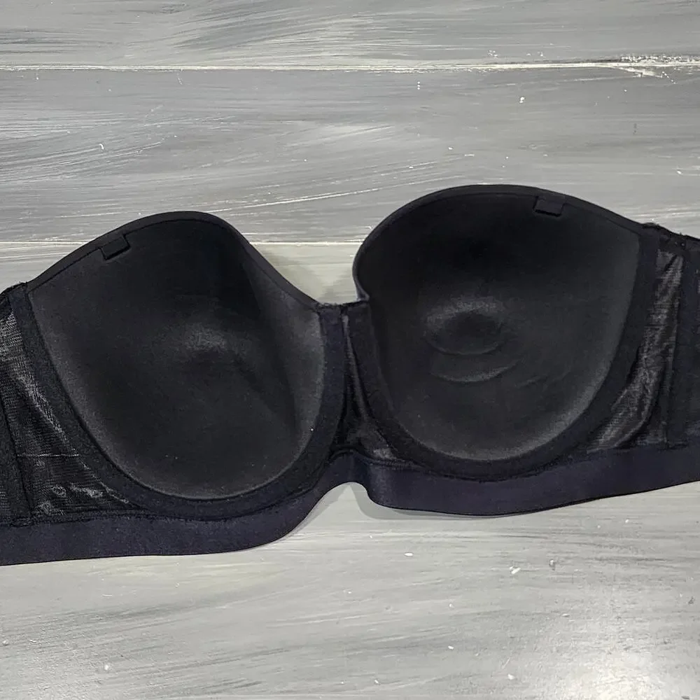 Lively The Smooth Strapless‎ Bra Underwire Lightly Padded 38DD Black